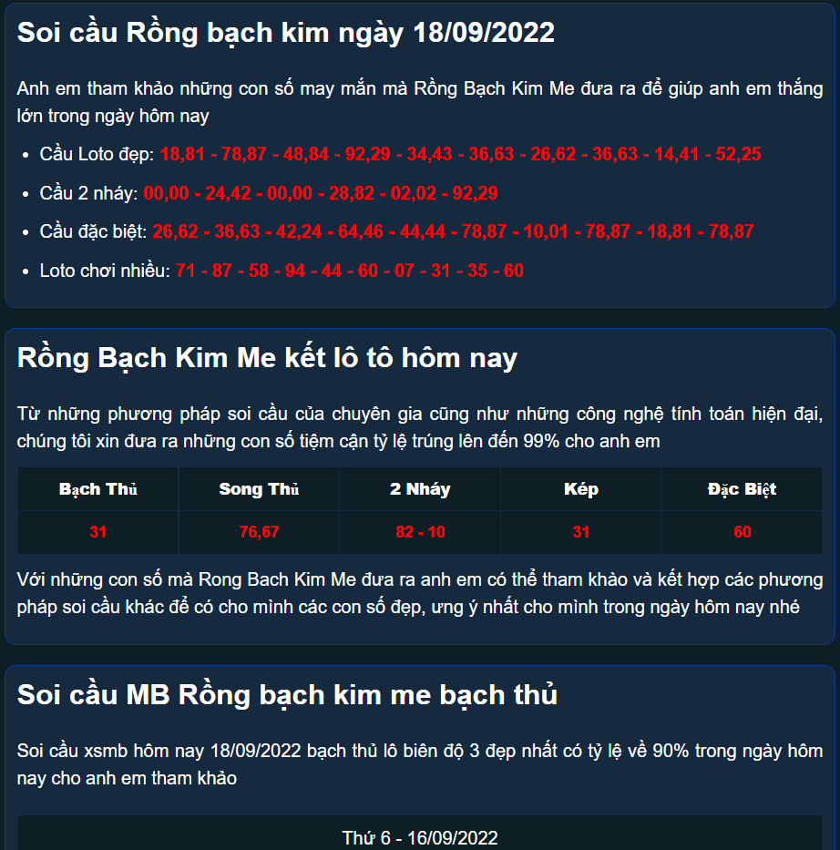 Đặc tính nổi bật có tại Rồng bạch kim